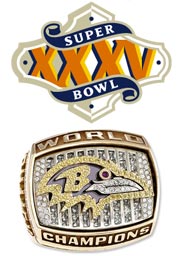 La bague de champion des Ravens