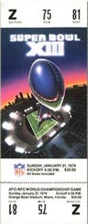 Le ticket du Super Bowl XIII