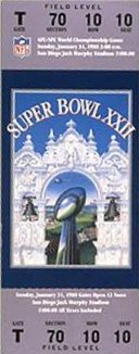 Le ticket du Super Bowl XXII