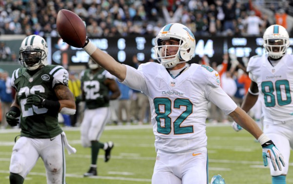 Brian Hartline pour le 1er touchdown des Dolphins