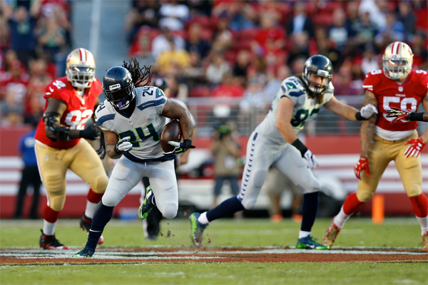 Marshawn Lynch : 6ème match à +100 yards contre SF, un record