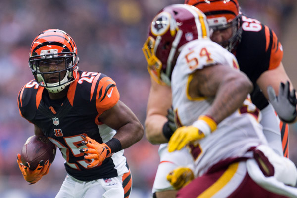 Giovani Bernard, 52 yards en 11 courses