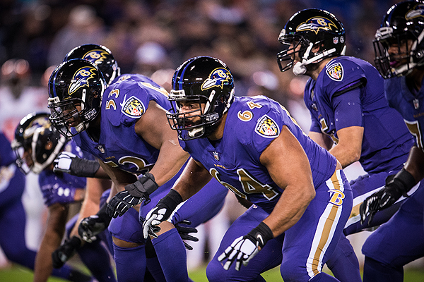 La ligne offensive des Ravens