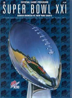 Le programme du Super Bowl XXI