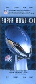 Le ticket du Super Bowl XXI