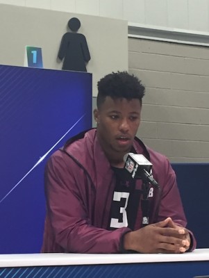 Saquon Barkley (Penn State), running back star du <a href='/nfl'>NFL</a> Scouting Combine 2018