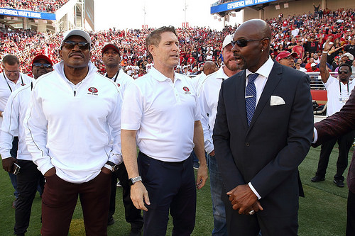 Steve Young et Jerry Rice en conversation