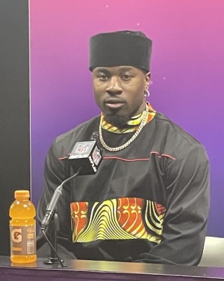 Chidobe Awuzie, auteur d'une interception au Super Bowl LVI