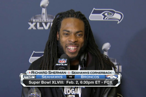 Richard Sherman dimanche devant la presse